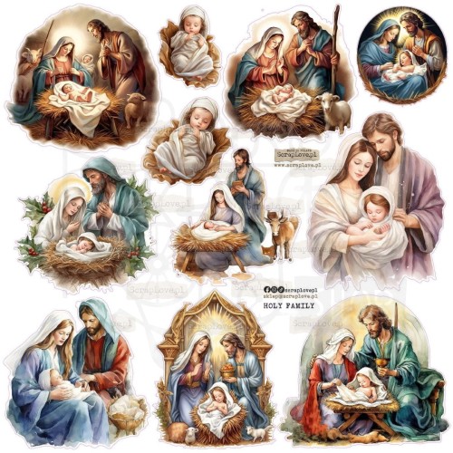 Naklejki do scrapbookingu i art journalingu Holy Family 1 ScrapLove
