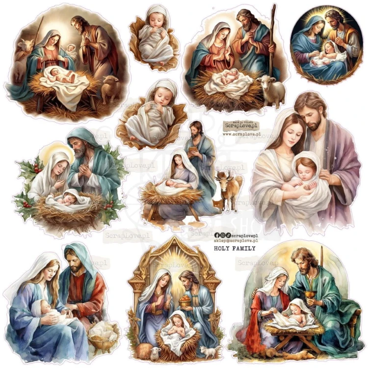 Naklejki do scrapbookingu i art journalingu Holy Family 1 ScrapLove