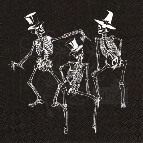 Serwetka 33x33 - Halloween - Taniec Kościotrupy
