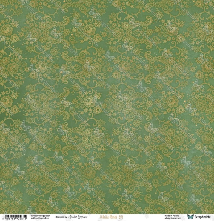 Papier do scrapbookingu 30x30 White Roses 03/04 ScrapAndMe