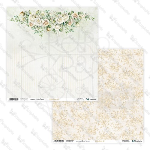 Papier do scrapbookingu 30x30 White Roses 05/06 ScrapAndMe