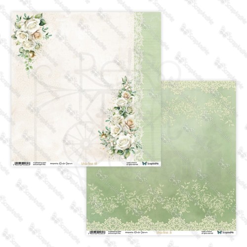 Papier do scrapbookingu 30x30 White Roses 09/10 ScrapAndMe