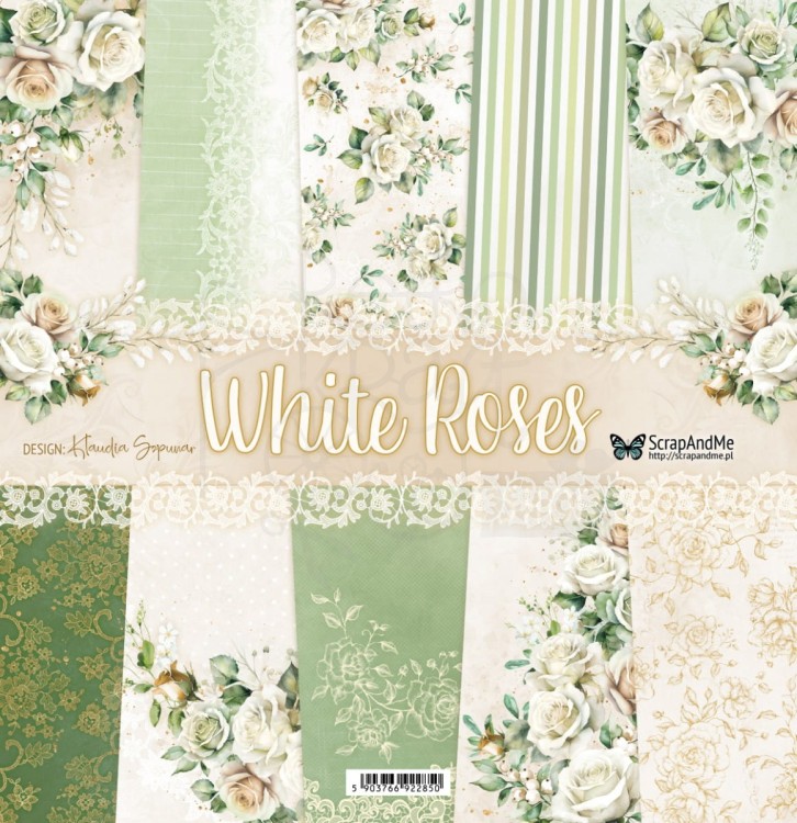 Papier do scrapbookingu 30x30 White Roses Okładka ScrapAndMe