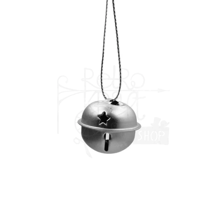 Dzwoneczek metalowy zawieszka na choinkę 3cm srebrny matowy
