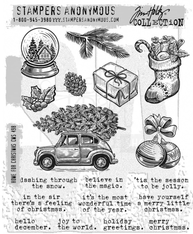 Stempel gumowy kauczukowy Home for Christmas CMS498 Tim Holtz Stampers Anonymous