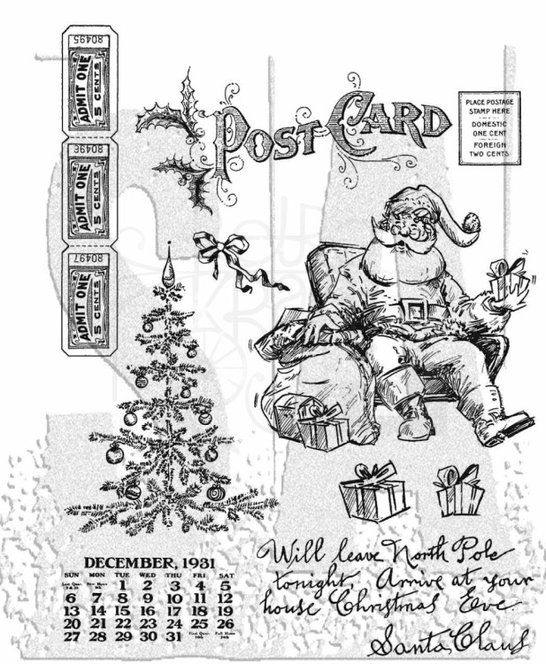 Stempel gumowy kauczukowy Santa Visit CMS500 Tim Holtz Stampers Anonymous