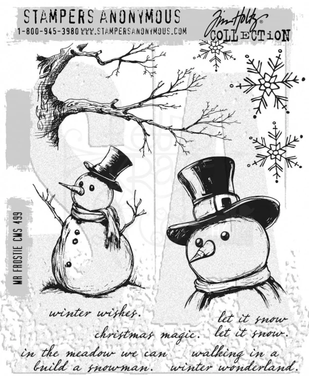 Stempel gumowy kauczukowy Mr. Frostie CMS499 Tim Holtz Stampers Anonymous