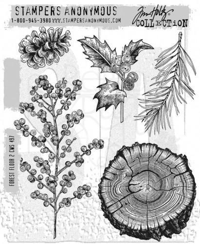 Stempel gumowy kauczukowy Forest Floor 2 CMS497 Tim Holtz Stampers Anonymous