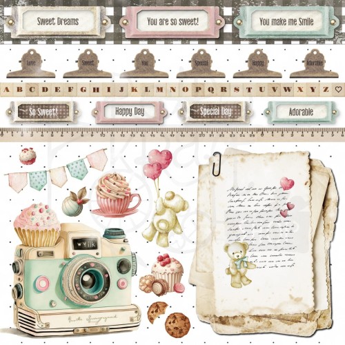Papier do scrapbookingu 30x30 Beary Sweet Smile MP-61219 Memory Place
