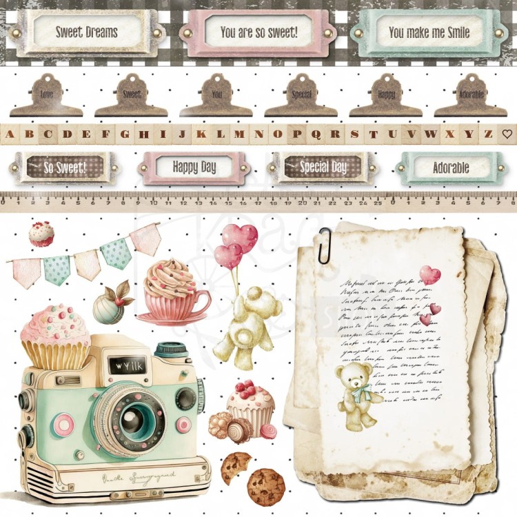 Papier do scrapbookingu 30x30 Beary Sweet Smile MP-61219 Memory Place