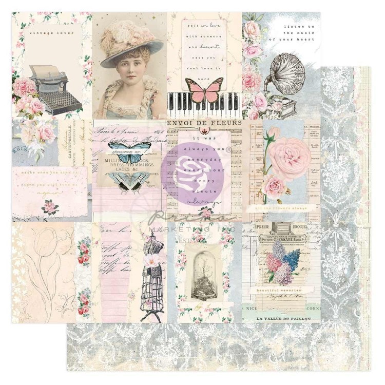 Papier do scrapbookingu 30x30 French Blue By Frank Garcia Always 999759 Prima