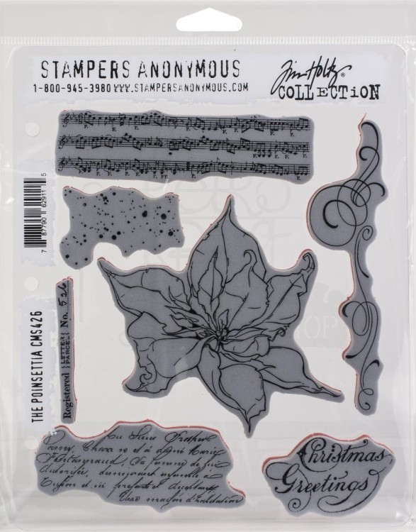 Stempel gumowy kauczukowy The Poinsettia CMS426 Tim Holtz Stampers Anonymous