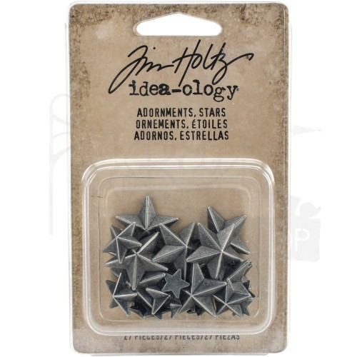 Ozdoby metalowe gwiazdki Adorments Stars TH93562 Tim Holtz