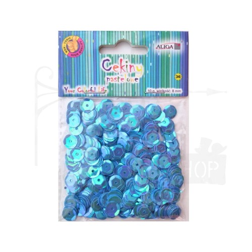 Cekiny okrągłe pastelowe niebieskie 8mm 10g WMT-110 Aliga