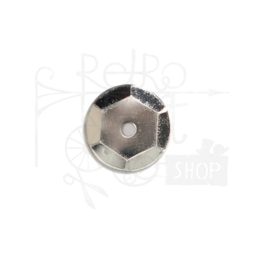 Cekiny okrągłe metalizowane srebrne 8mm 10g MT-6587 Aliga