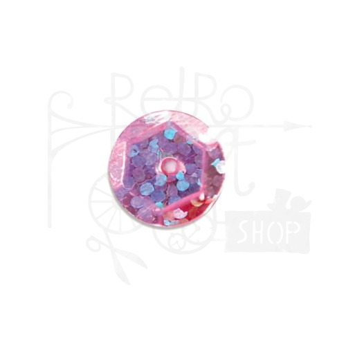 Cekiny okrągłe hologramowe jasny róż 8mm 10g MT-6601 Aliga