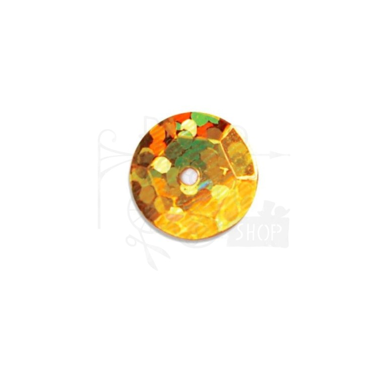 Cekiny okrągłe hologramowe złote 8mm 10g MT-6597 Aliga