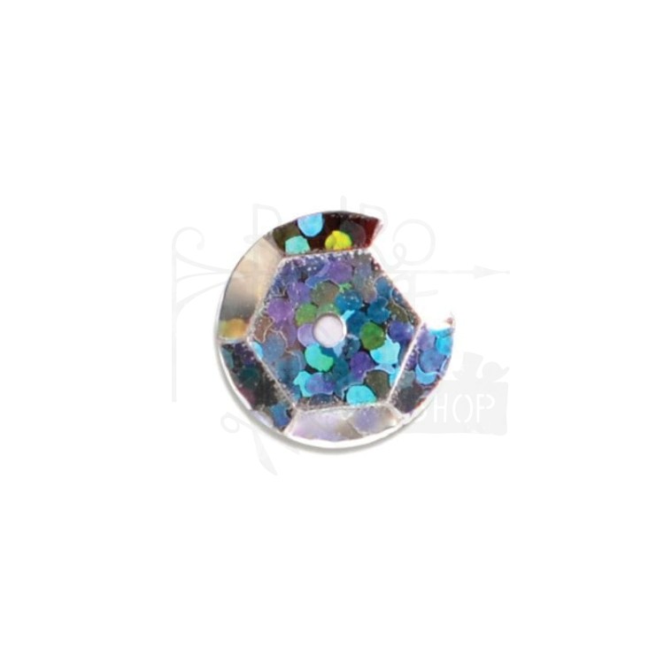 Cekiny okrągłe hologramowe srebrne 8mm 10g MT-6596 Aliga