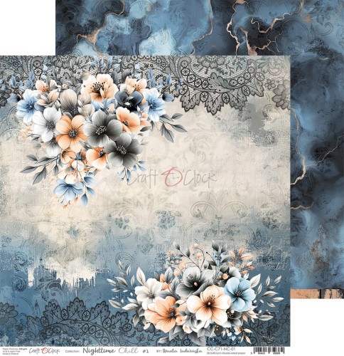 Zestaw papierów do scrapbookingu 30x30 Nighttime Chill CC-C71-NC-00 Craft O'Clock