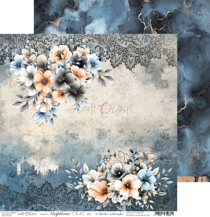 Zestaw papierów do scrapbookingu 30x30 Nighttime Chill CC-C71-NC-00 Craft O'Clock