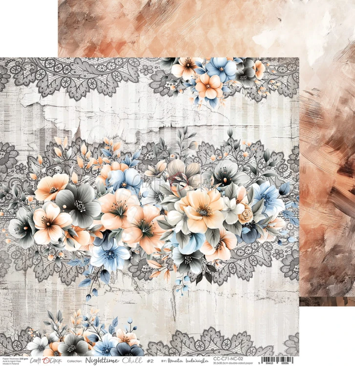 Zestaw papierów do scrapbookingu 30x30 Nighttime Chill CC-C71-NC-00 Craft O'Clock