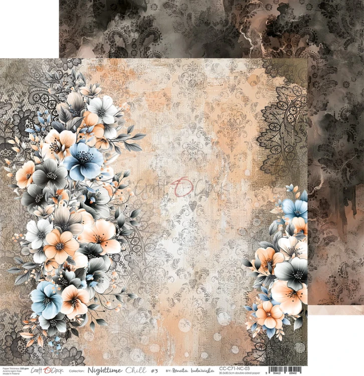Zestaw papierów do scrapbookingu 30x30 Nighttime Chill CC-C71-NC-00 Craft O'Clock