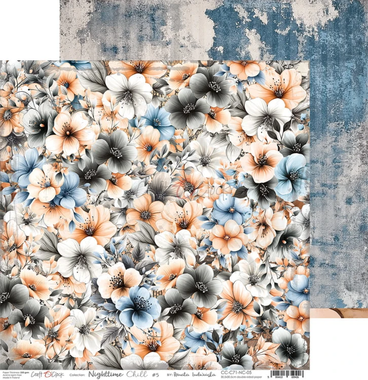Zestaw papierów do scrapbookingu 30x30 Nighttime Chill CC-C71-NC-00 Craft O'Clock