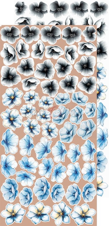 Zestaw dodatków 15x30 Nighttime Chill Flowers CC-C71-NC-11 Craft O'Clock