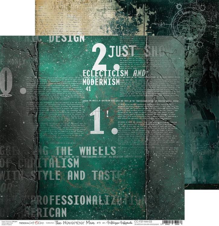 Zestaw papierów do scrapbookingu 30x30 The November Man CC-F37-NM-00 Craft O'Clock