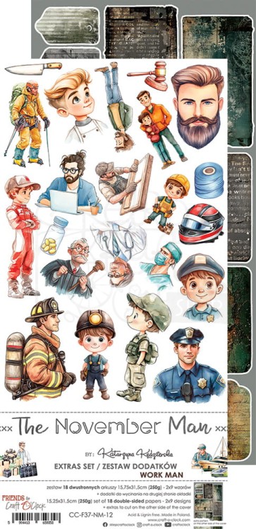 Zestaw dodatków 15x30 The November Man Work Man CC-F37-NM-12 Craft O'Clock