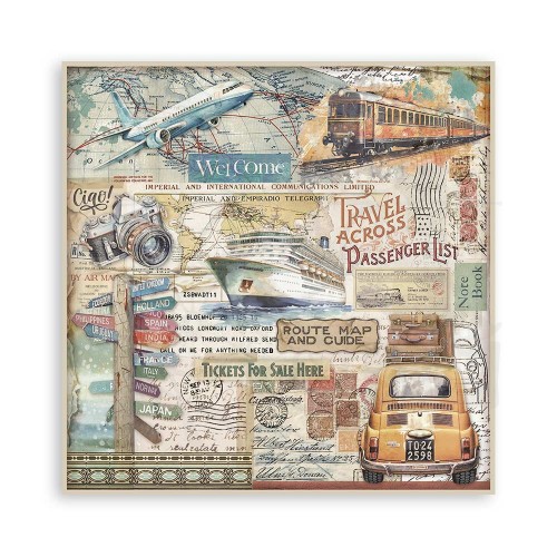 Zestaw papierów do scrapbookingu 20x20 Art of Travelling SBBSXB07 Stamperia