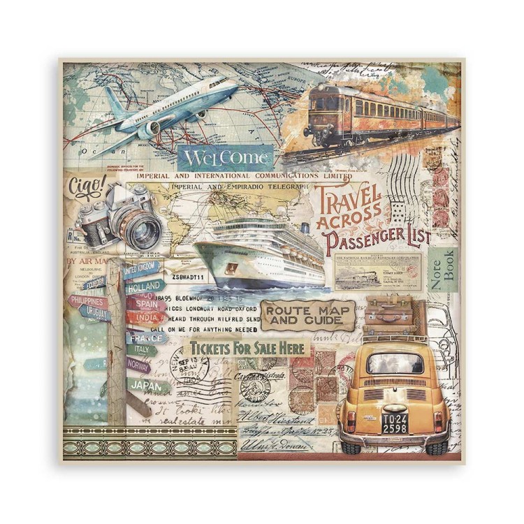 Zestaw papierów do scrapbookingu 20x20 Art of Travelling SBBSXB07 Stamperia