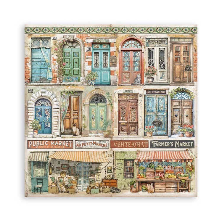 Zestaw papierów do scrapbookingu 20x20 Art of Travelling SBBSXB07 Stamperia