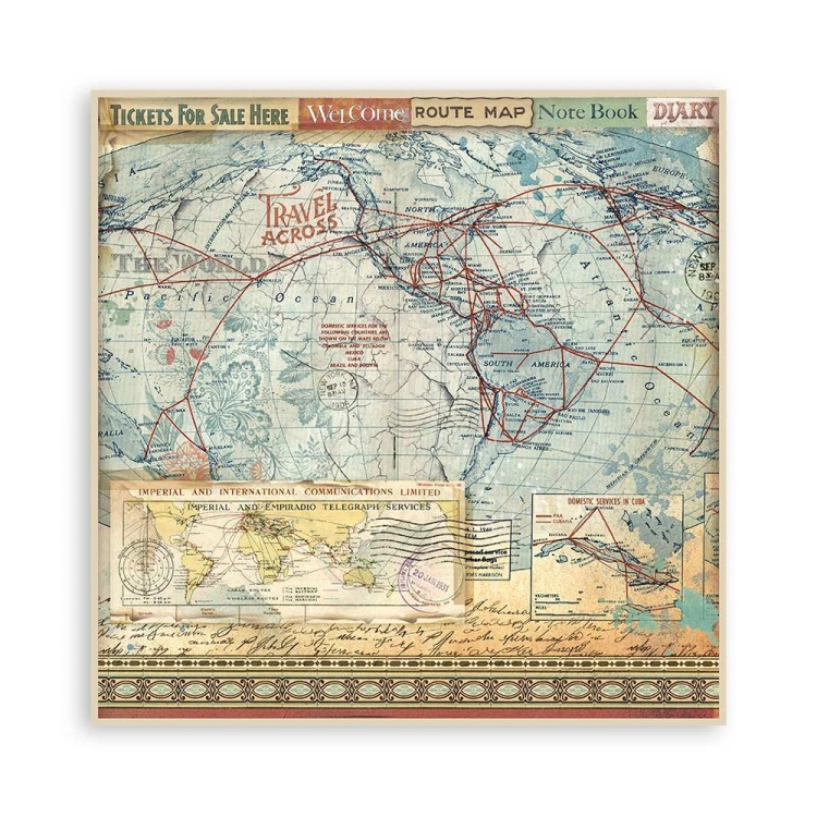 Zestaw papierów do scrapbookingu 20x20 Art of Travelling SBBSXB07 Stamperia