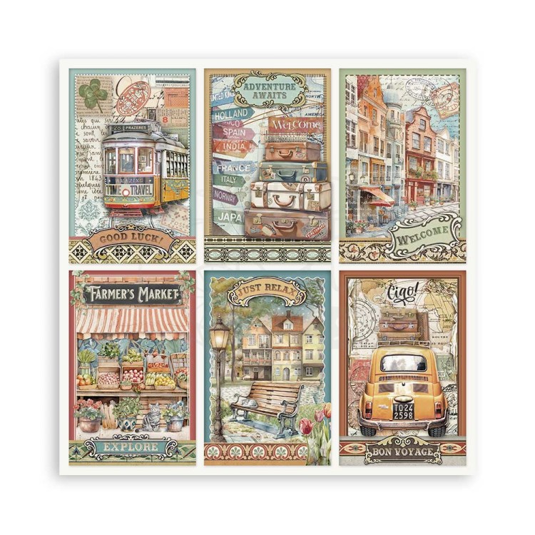 Zestaw papierów do scrapbookingu 20x20 Art of Travelling SBBSXB07 Stamperia