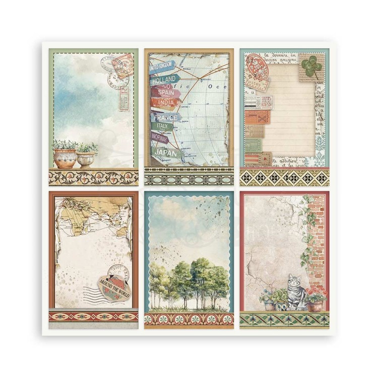 Zestaw papierów do scrapbookingu 20x20 Art of Travelling SBBSXB07 Stamperia