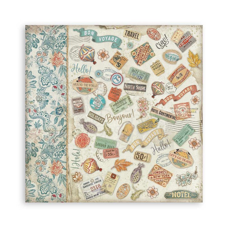 Zestaw papierów do scrapbookingu 20x20 Art of Travelling SBBSXB07 Stamperia