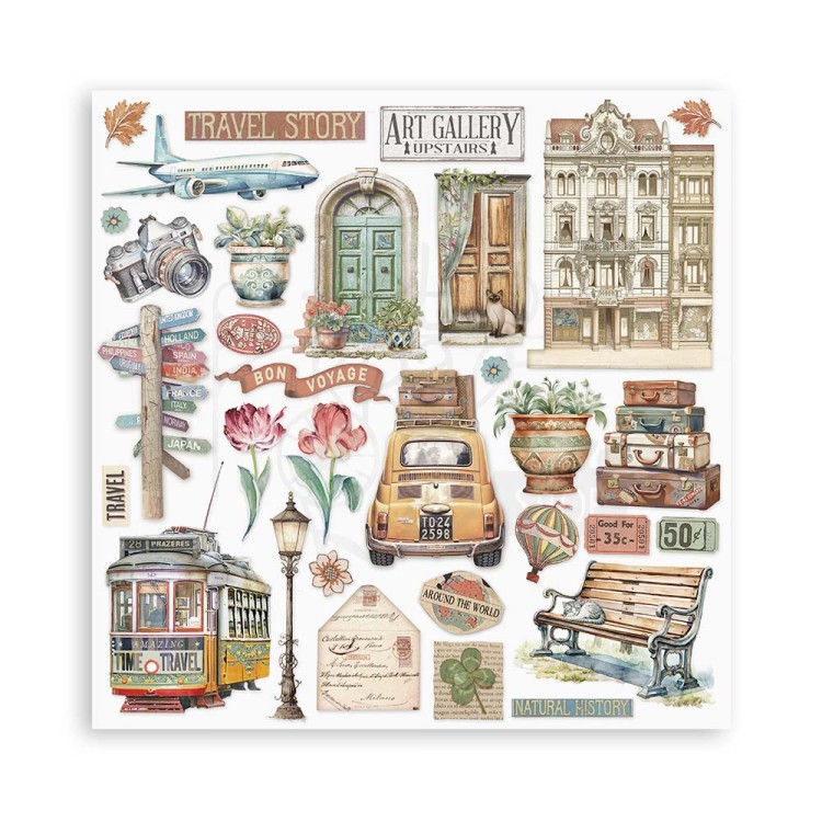 Zestaw papierów do scrapbookingu 20x20 Art of Travelling SBBSXB07 Stamperia