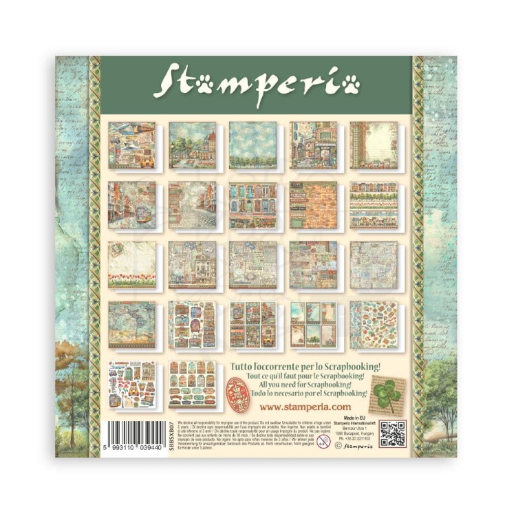 Zestaw papierów do scrapbookingu 20x20 Art of Travelling SBBSXB07 Stamperia