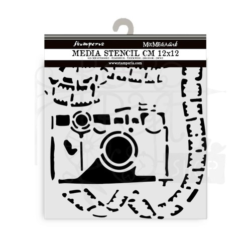 Szablon maska 12x12cm Art of Travelling Fotografia KSTDS09 Stamperia