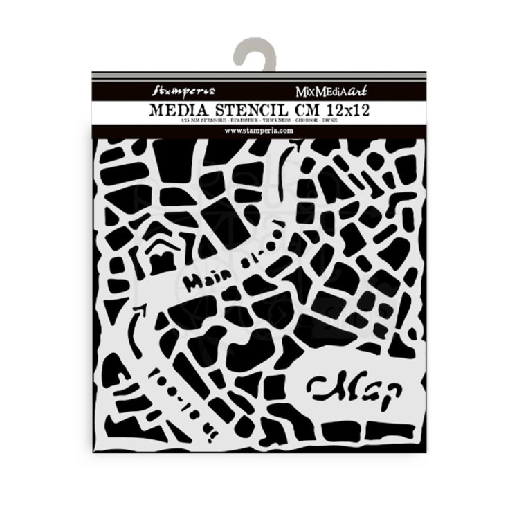 Szablon maska 12x12cm Art of Travelling Mapa KSTDS07 Stamperia