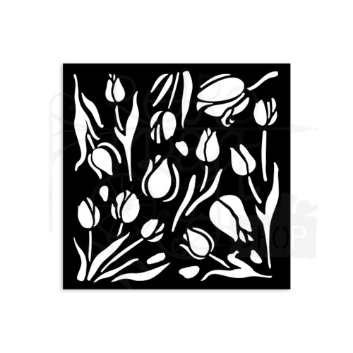 Szablon maska 12x12cm Art of Travelling Tulipany KSTDS02 Stamperia
