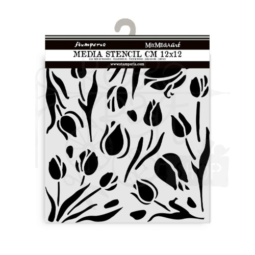 Szablon maska 12x12cm Art of Travelling Tulipany KSTDS02 Stamperia