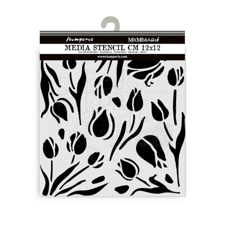 Szablon maska 12x12cm Art of Travelling Tulipany KSTDS02 Stamperia