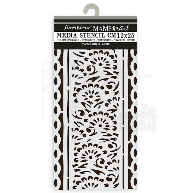Szablon maska 12x25cm Art of Travelling Paski KSTDL111 Stamperia