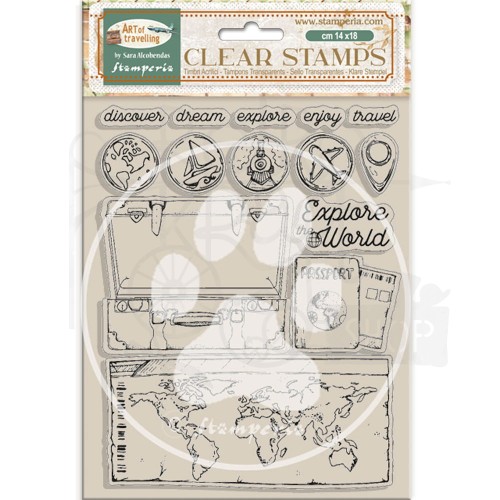 Stempel akrylowy 14x18cm Art of Travelling WTK209 Stamperia