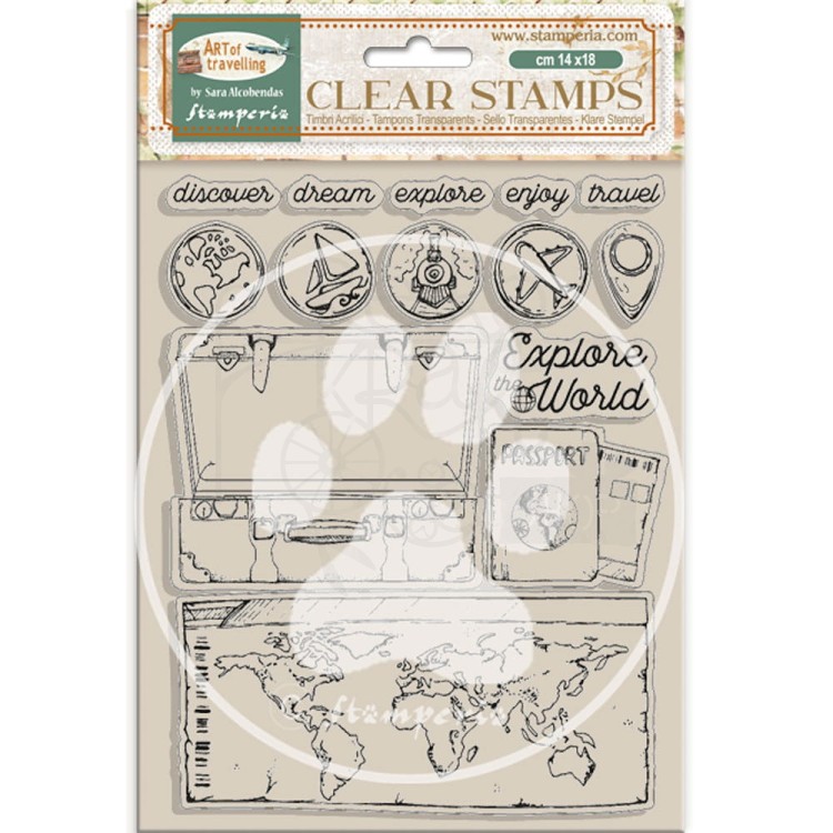Stempel akrylowy 14x18cm Art of Travelling WTK209 Stamperia