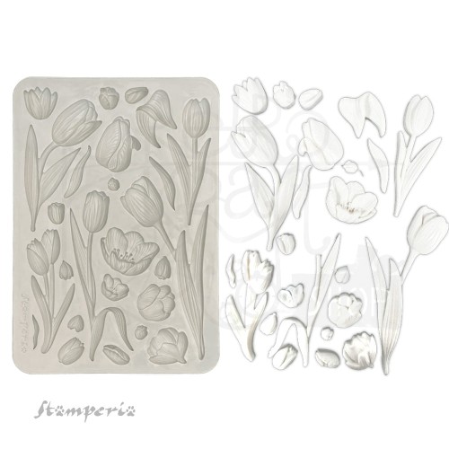 Foremka silikonowa A5 Art of Travelling Tulipany KACMA550 Stamperia