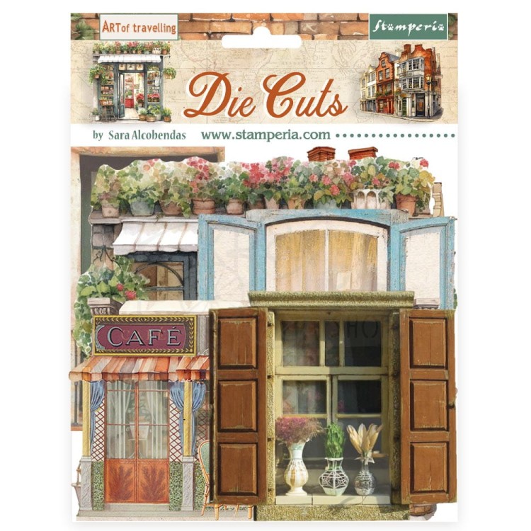 Ozdoby kształty tekturowe Die Cuts Art of Travelling DFLDC110 Stamperia