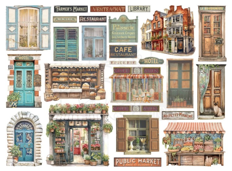 Ozdoby kształty tekturowe Die Cuts Art of Travelling DFLDC110 Stamperia